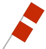 Obrázek k otázce č. 247: Tento signální znak (dvě vlajky nad sebou) znamená: